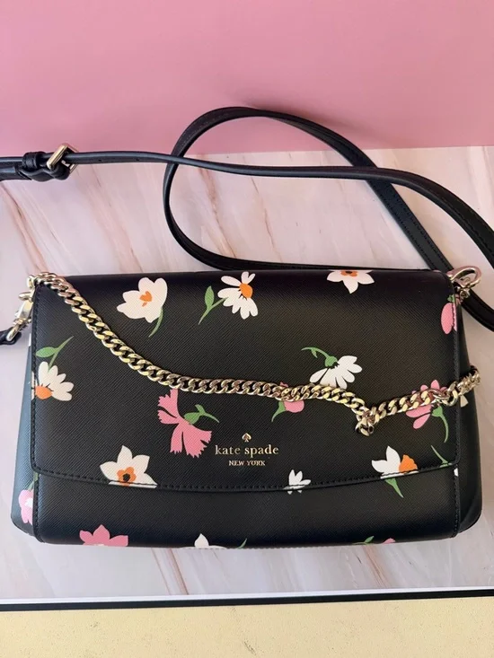 Kate Spade Madison Floral Waltz Flap Crossbody Bag - Picture 7 of 8